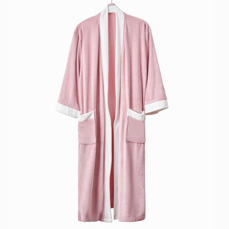 Unisex Towel Bathrobe - Four Seasons Style Yukata, Perfect for Hotel, Salon, Couples, and Women's Pajamas.
