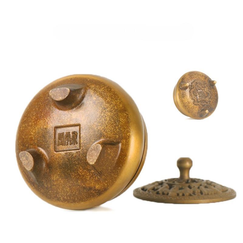 1 pieza Quemador de Incienso de Cobre, Quemador de Incienso, Quemador de Incienso de Línea de Incienso de Pan, Quemador de Incienso de Tres Patas, Quemador de Incienso Decorativo