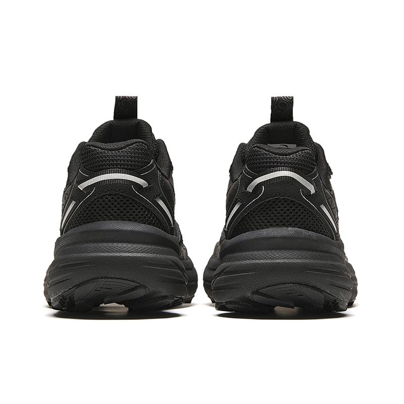 Anta AT957 Shock Absorbing Durable Low Top Running Shoes Women Sneaker Black Silver 922415596-2
