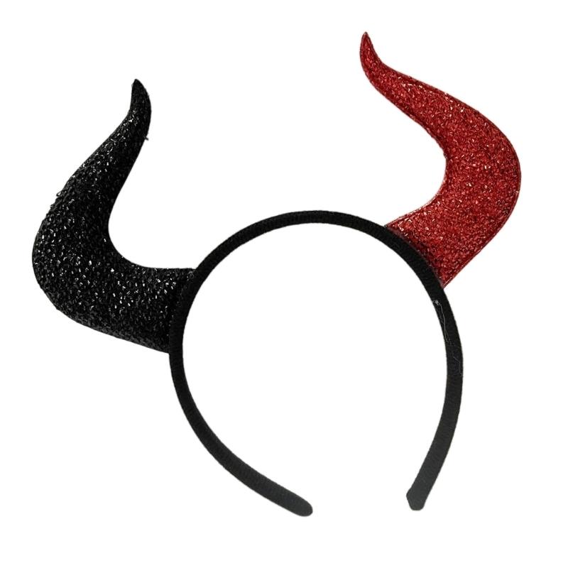 Fashion Devil Horns Headband,Devil Costume for Women Girls,Halloween Fancy Dress Cosplay Hairband