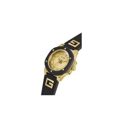 GUESS Women's 38mm Analog Watch, Black/Two-Tone/Champagne.