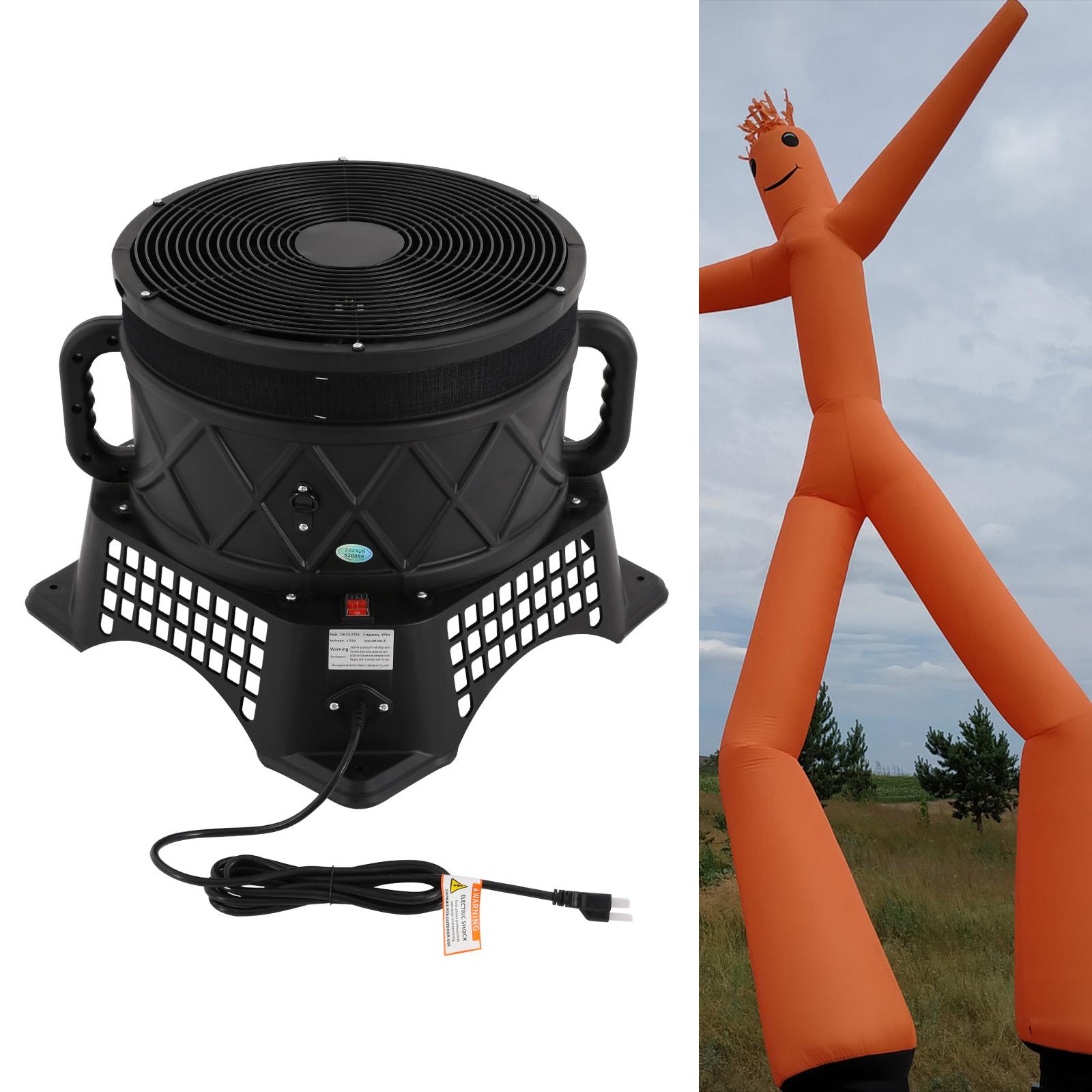 750 Вт Пластиковый нагнетательный вентилятор, Черный круглый нагнетатель 46 см Отдельно стоящий для надувной машущей куклы US