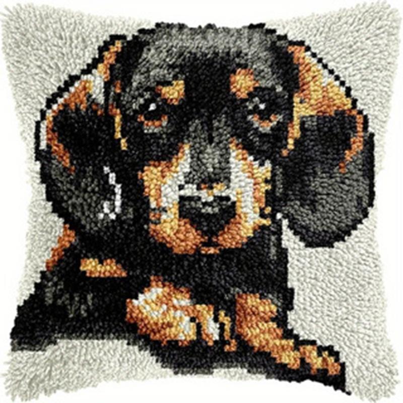 Cute Animals Latch Hook Kit Embroidery Pillow Knotted Stitch Embroidery Kit Hand Hooks Knitted Carpet Latch Hook Rug Kits Decor 