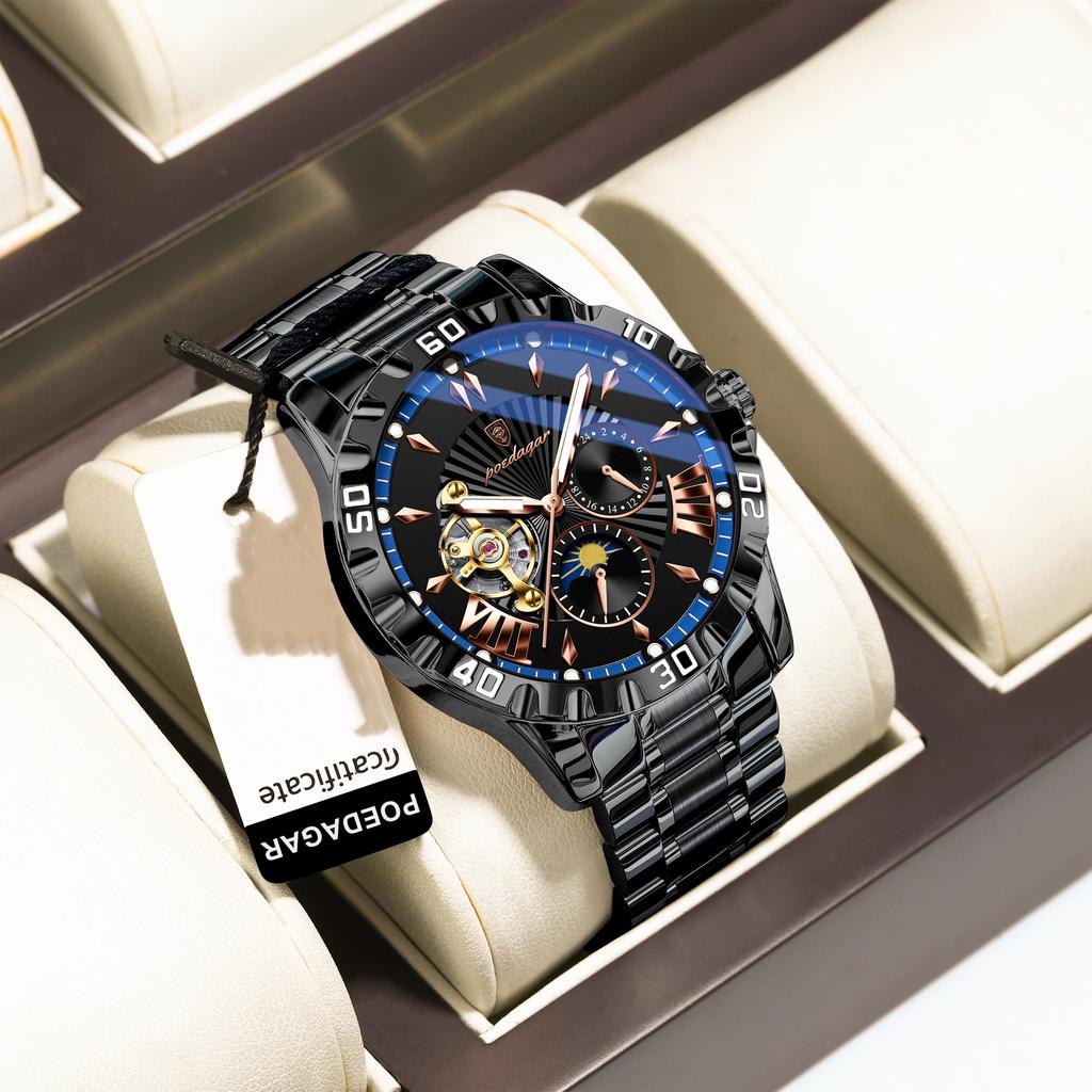 Topmarke Herren Automatische Mechanische Multifunktionale Herrenuhr Leuchtend Wasserdicht Modeuhr