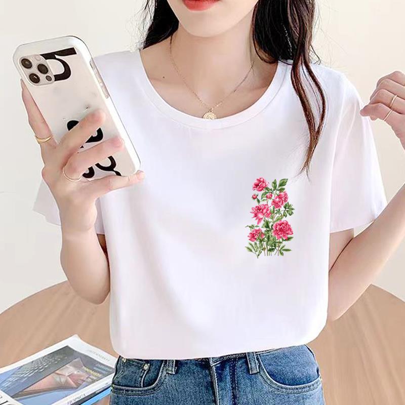 Geometric Trend Women's Short Sleeve Round Neck Fashion T-shirt