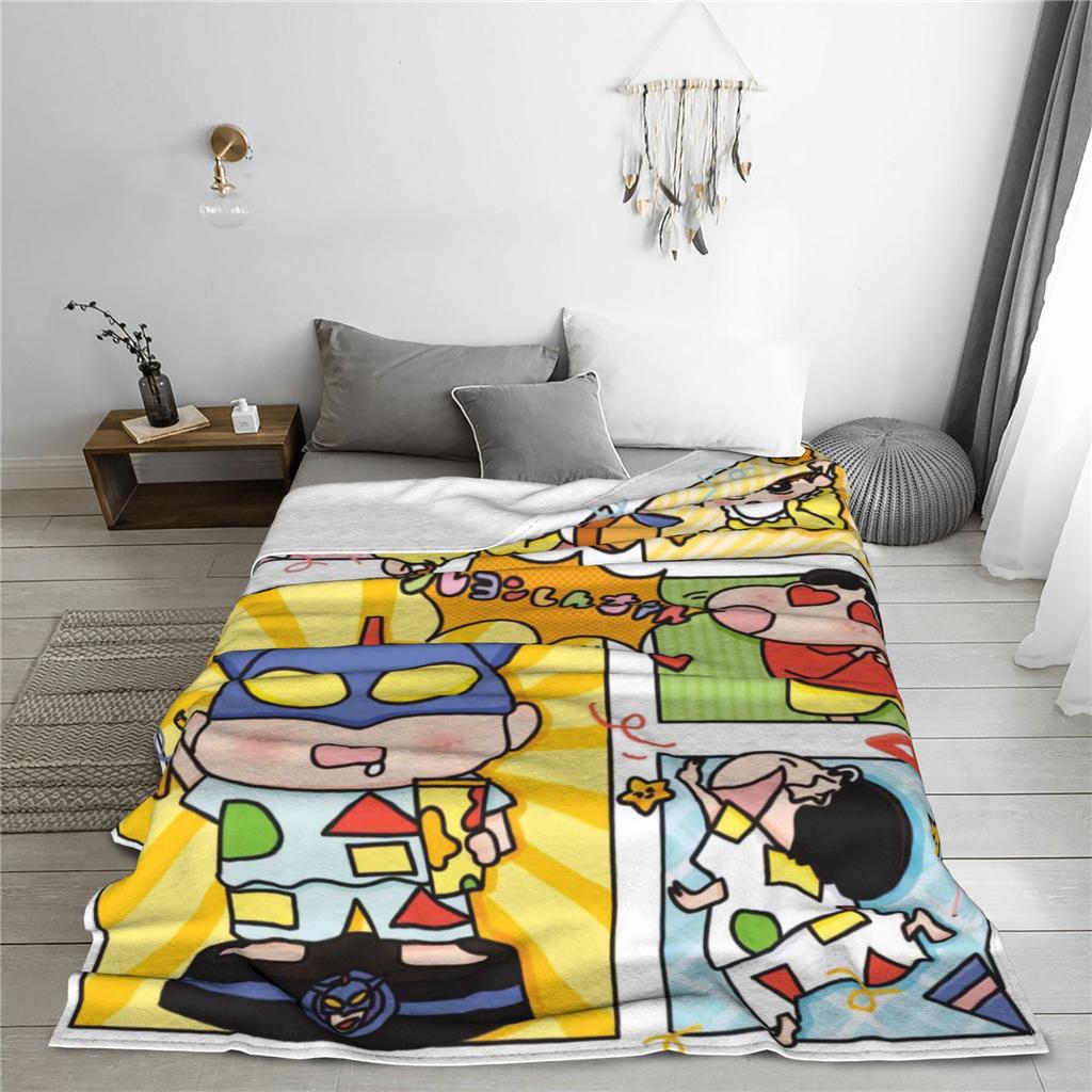 Crayons Shin-chans and Friends Blanket Quality Warm  Throw Blanket Winter Kids Couch Chair Sofa Bed Aesthetic Bedspread