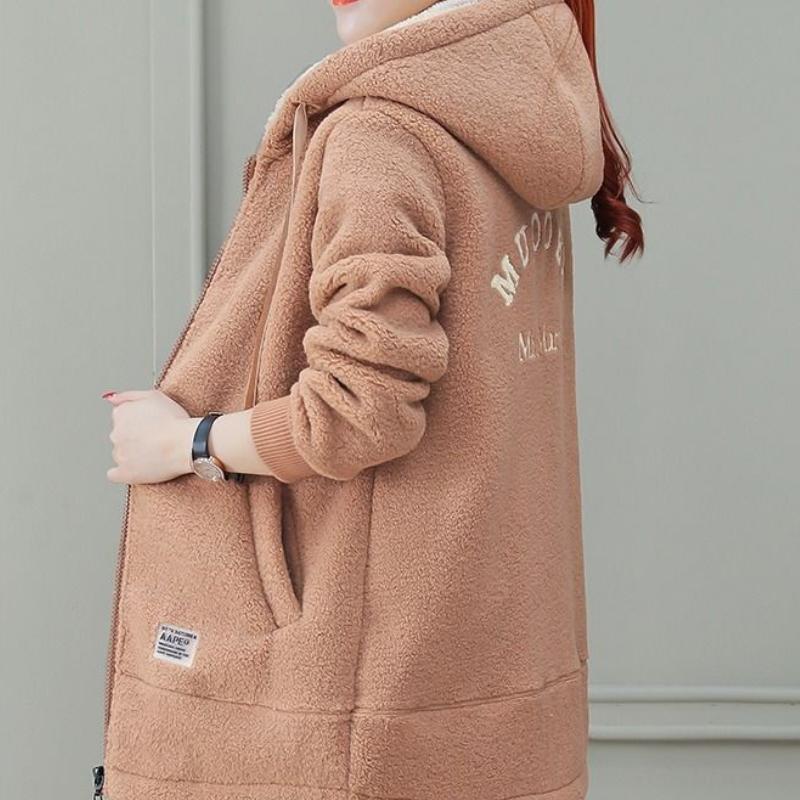 

Женский утепленный свитер с подкладкой, зимняя новинка, топы, кардиган, теплое пальто из искусственной овечьей шерсти XL