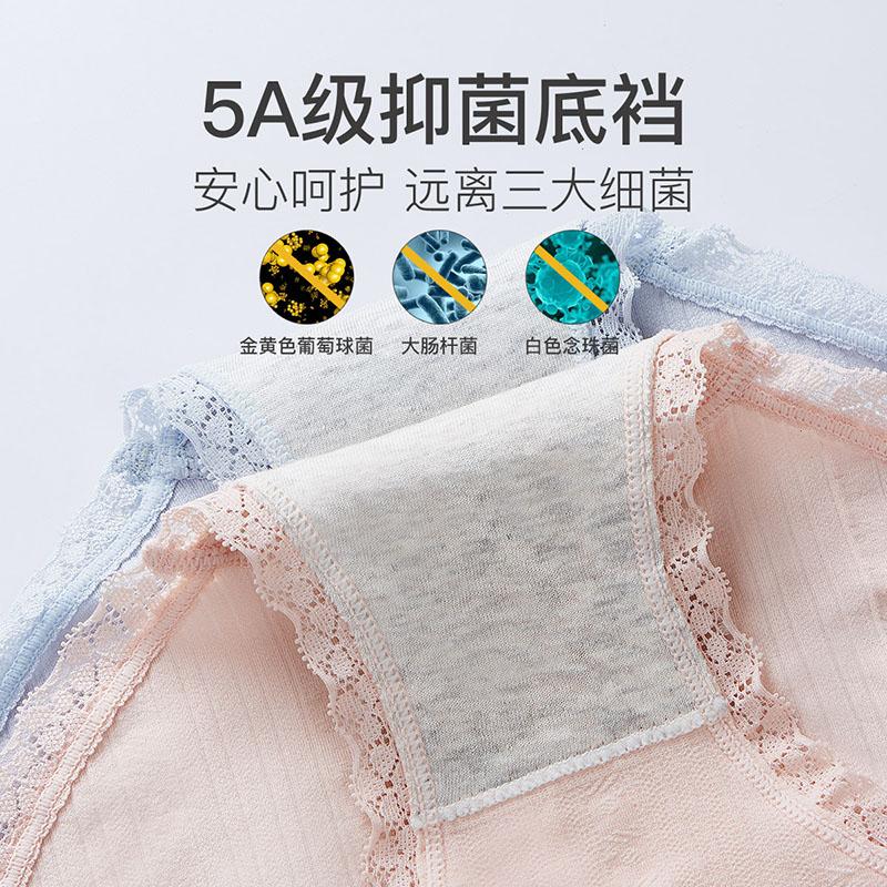 Fentengan 5 Pieces of 100% Cotton Antibacterial Crotch, Comfortable Hip Hugging, Breathable Underwear, Women's Underwear, Women's Underwear