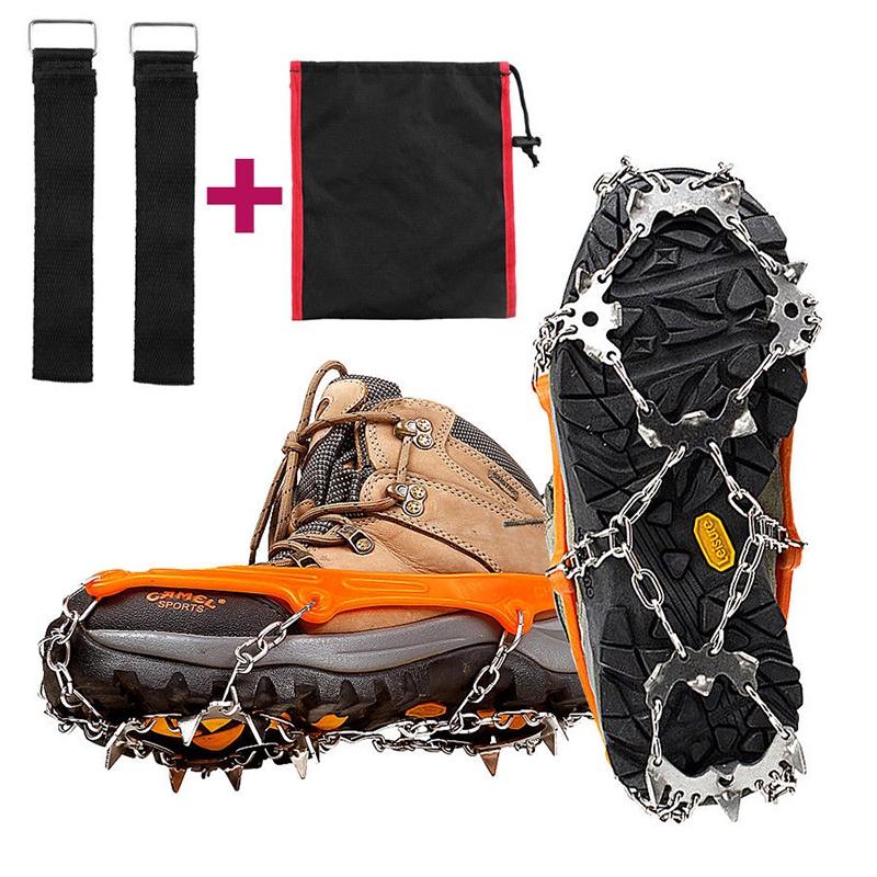 Ice Teeth 18 Snow Crampons Antislip Climbing Gripper Shoe Covers Cleats Spike
