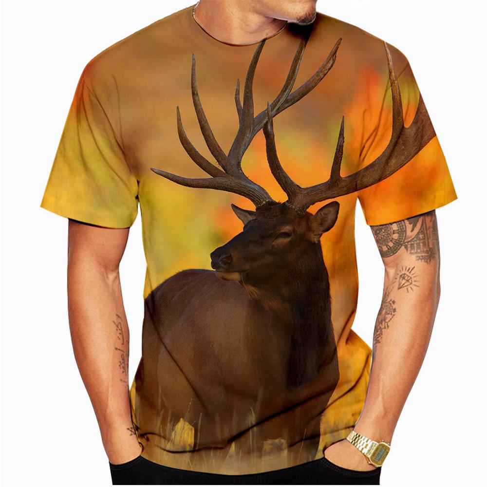 Fashion Deer Hunting 3D Print T-shirt Summer Men Woman T Shirts O-Neck Short Sleeve Oversized Harajuku Streetwear Male Tees Tops