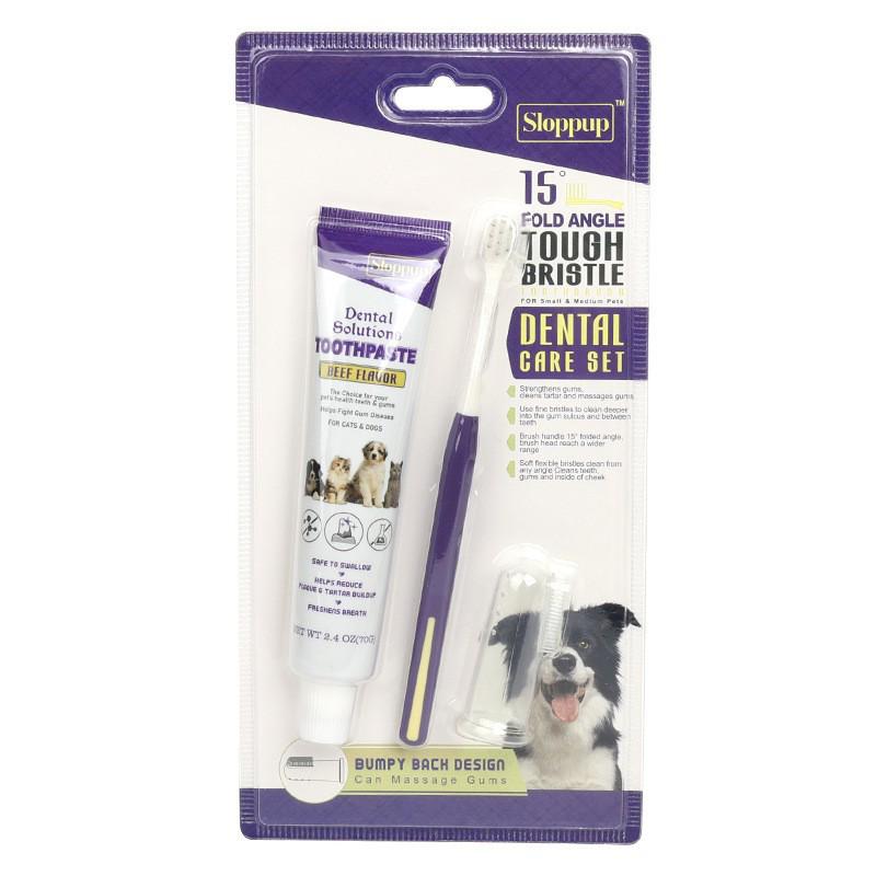 Disposable Pet Toothbrush & Toothpaste Set for Dogs, Cats & Kittens