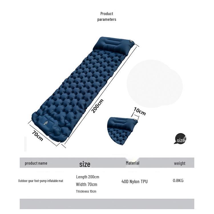 Inflatable Camping Mattress Pull-Strap Pad for Outdoor Tents and Car Sleepovers