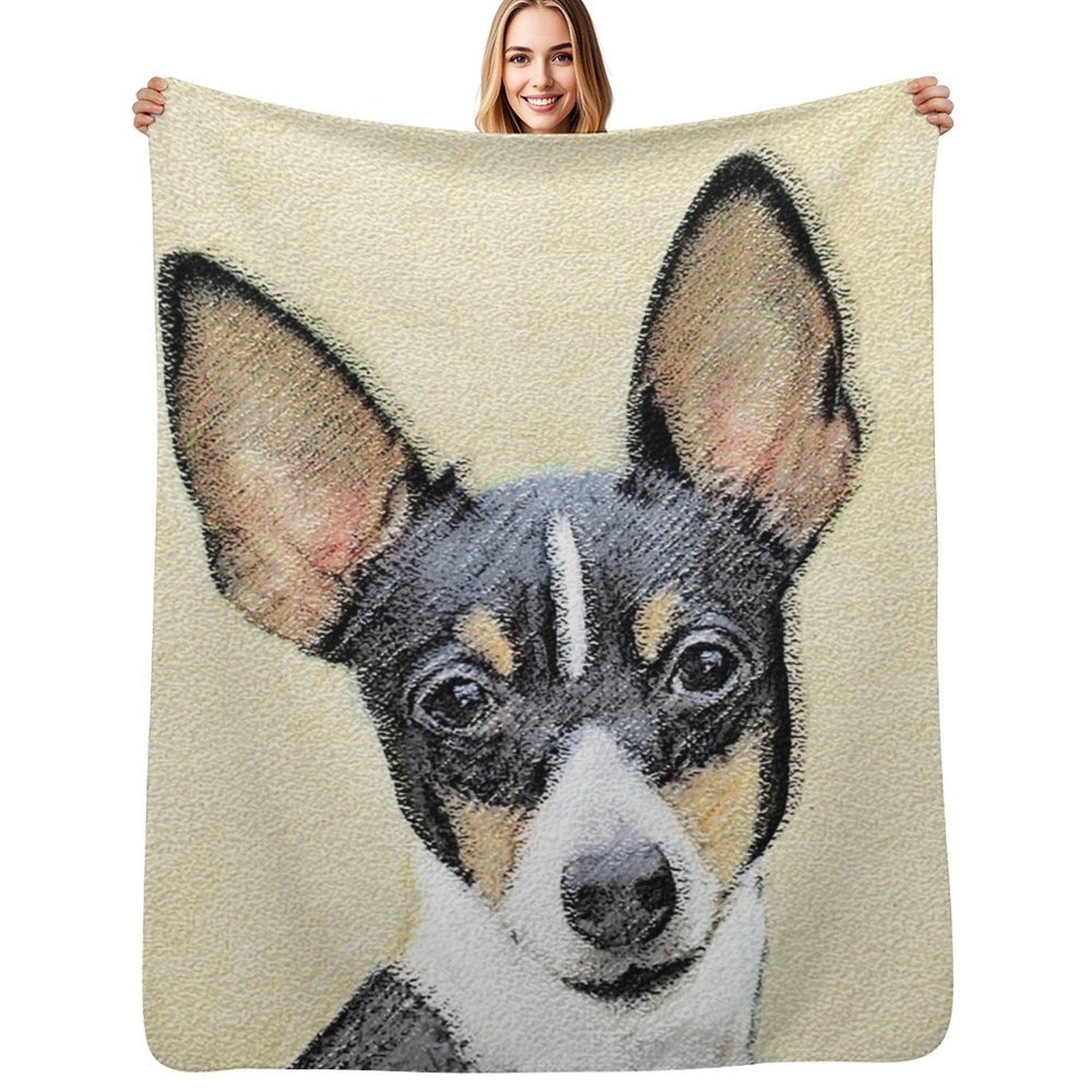 Exquisite Fashion Items Unisex White Toy Fox Terrier Throw Blanket No Pilling Soft Warm Blanket For Bed