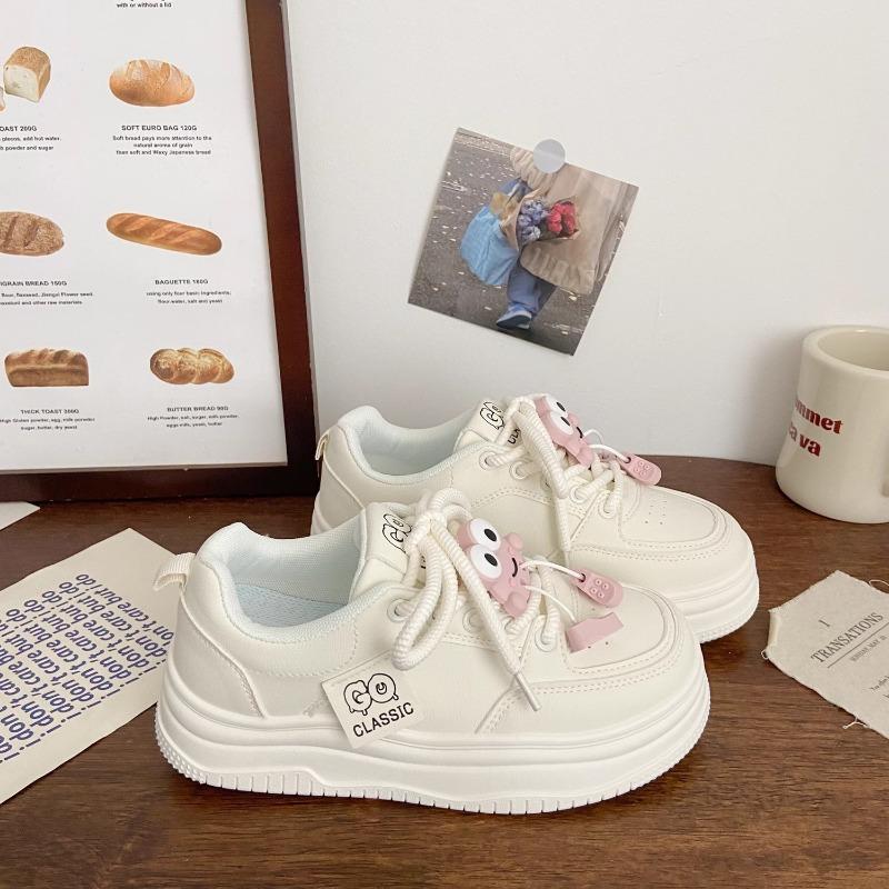 Milk White Muffin Little White Shoes Women's Platform Spring New Niche Bread Shoes Sports Board Shoes