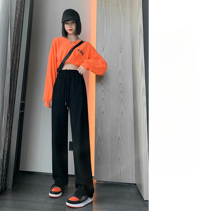 Pantalon de survêtement pour femme, taille haute, fin, ample, deux pièces, pantalon décontracté à jambes larges, pantalon de protection polyvalent à cordon de serrage