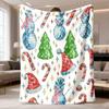 2026 Latest Flannel Blanket Snowmen Flannel Blanket DoubleSided Sofa Throw with Festive Cartoon Design, AllSeason Soft Warmth for Couch, Bed, Picnics