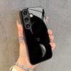 Black Art  Moon Pattern Glass Phone  suitable for Samsung Galaxy S26 S25 S24 S23 S22 S21 and other models