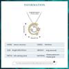 BAMOER 925 Sterling Silver Gold Meteor Pendant Necklace Moon and Star Neck Chain for Women Birthday Gift Fine Jewelry