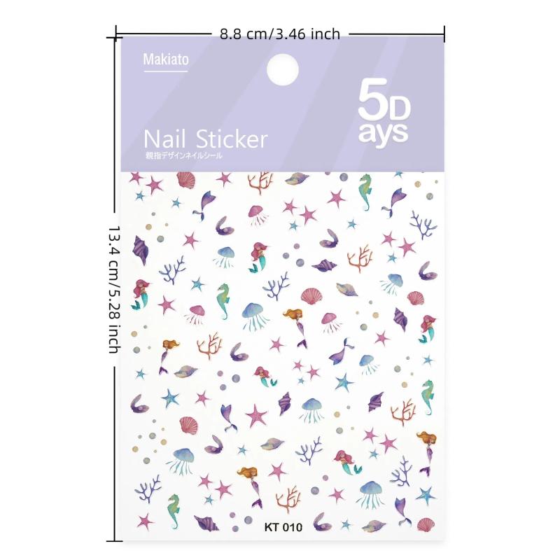 

Милые цветные наклейки для ногтей с океаном, 3D-рельефные летние наклейки для ногтей с морскими звездами и ракушками, украшения для ногтей, подвески для ногтей, принадлежности для дизайна ногтей
