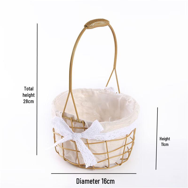 GOWKE Ручная плетеная ротанговая и металлическая корзина