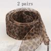 Organza Shoelaces, 1 Pairs and 2 Pairs Fashionable Satin Ribbon Shoelaces, Leopard Print Pattern Ribbon Yarn Lace Shoelaces