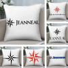 Funda de Almohada con Logo J-JEANNEAU Cuadrada Impresión a Doble Cara Funda para Cojín Para Sofá Decoración de Dormitorio en Casa Regalo