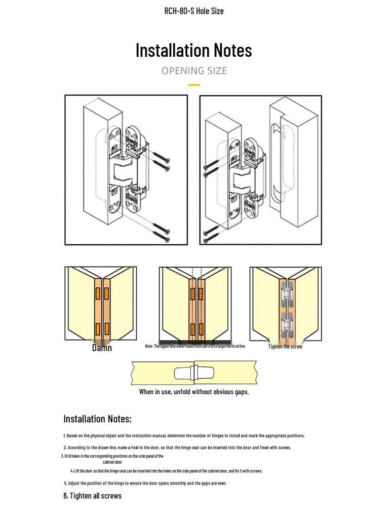 Black Zinc Alloy 3D Adjustable Concealed Hinge for Wooden Folding Doors