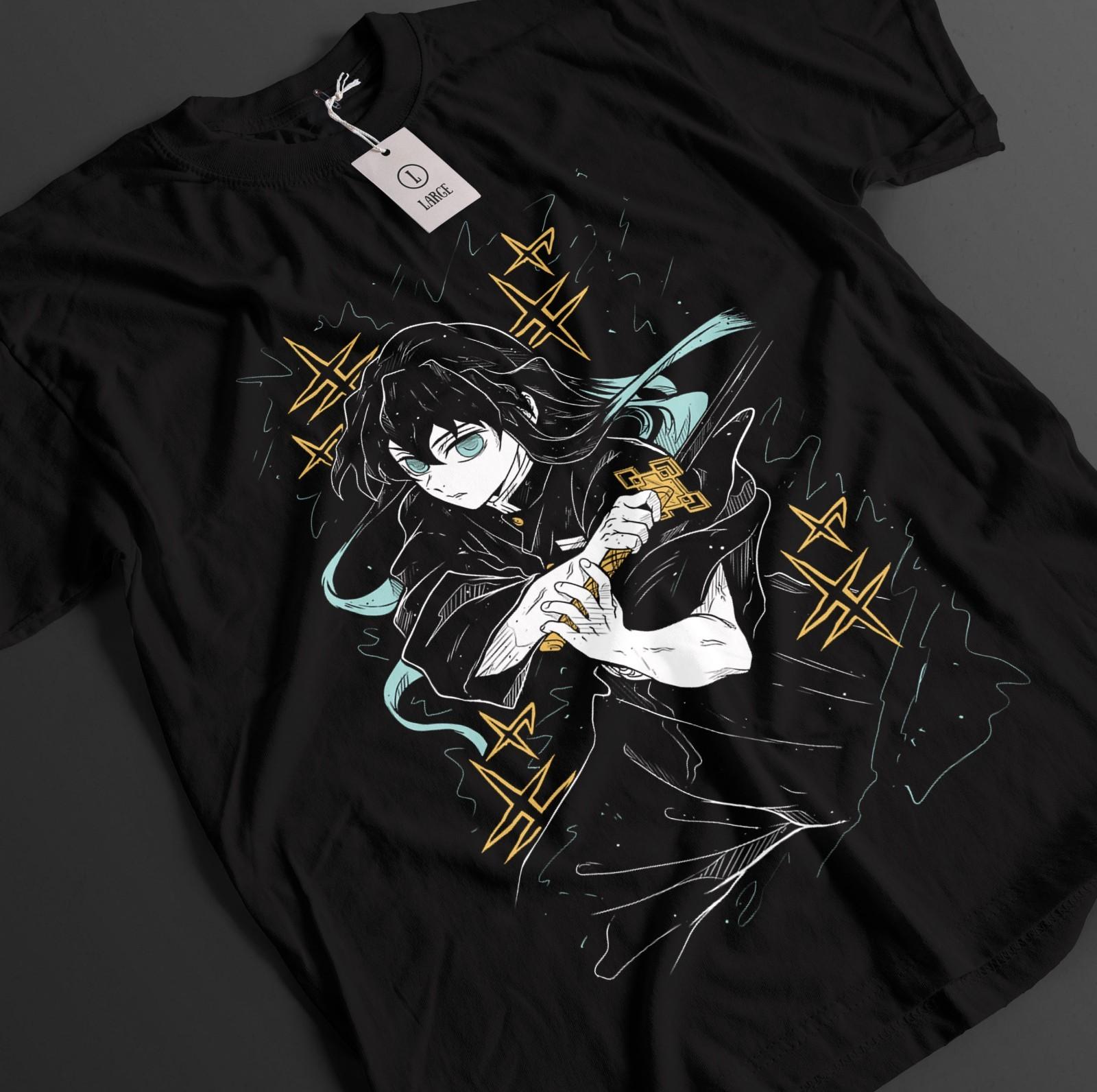 

Demon Slayer Shirt Muichiro Tokito T-Shirt Mens Womens Tees Top Tanjiro KNY Anime Akaza Top Muzan Tee L