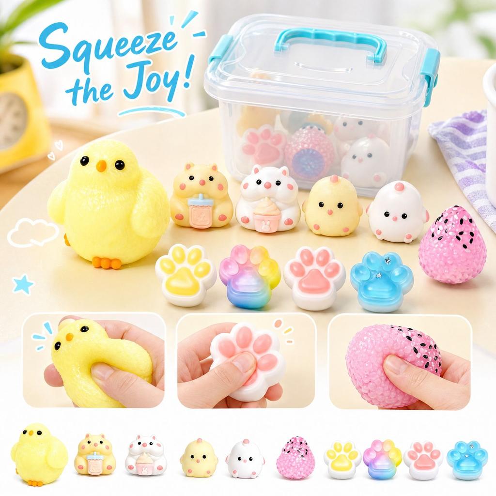 10-Piece Cute Toy Set with Slow Rising and Strawberry Designs, Toys