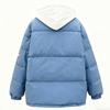 Cotton Jacket Down Cotton Short Hooded Women's Fake Two-Piece Cotton Jacket Winter New Loose Top