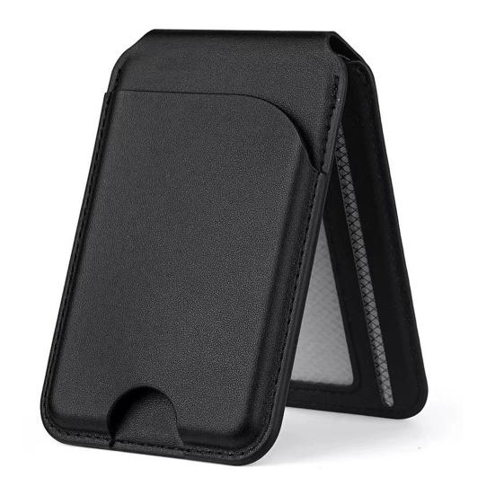 

Карман для карточек для iPhone 16/15/14/13/12 для Mag-Safe Wallet, легкий магнитный кошелек для телефона чёрный
