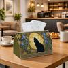1pc Art Nouveau Tissue Box | Multi-functional Napkin Dispenser, Two Sizes Available Suitable for Home, Parties, Car Decoration Feline Iris Moon -Appli