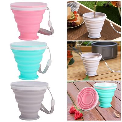 200ML Silicone Folding Cup Portable Collapsible Foldable Cup For Picnic Drinking Mug Heat Resistant Telescopic  Camping Cups