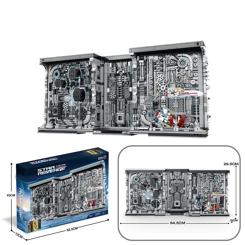 3058PCS Planet Space Station Bookend House Buliding Blocks Star Aerospace View Bookstore Model Bricks Toy For Kids Holiday Gifts