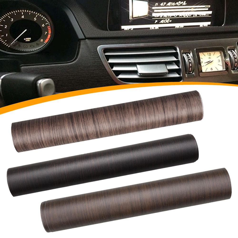 1Pc 30CM*100CM New PVC Self-adhesive Sticker Wood Grain Textured Vinyl Wrap Decal DIY Car Styling Film Car Interior Accessories