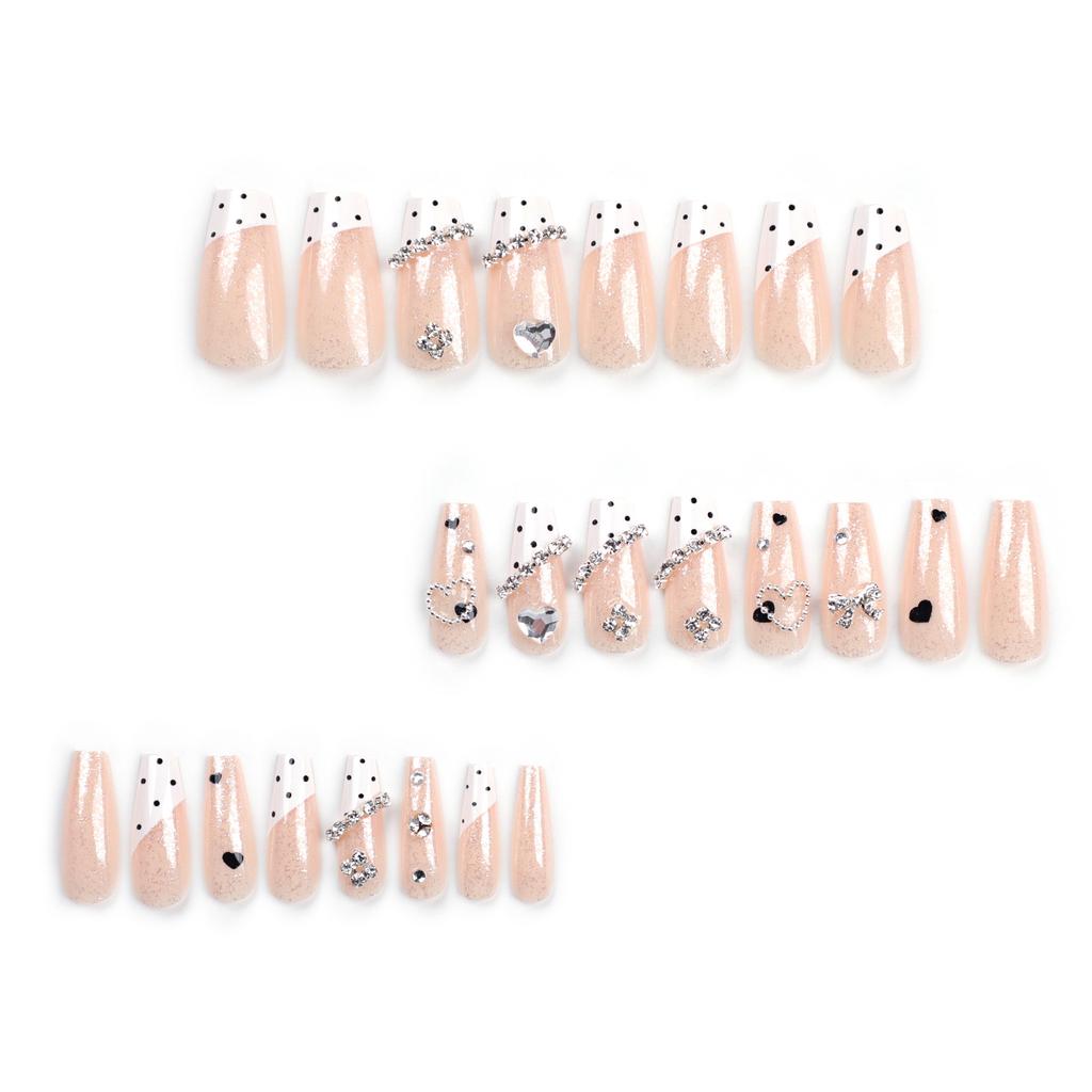 24 Pieces Flash Diamonds, Flash Bows, Cow Pattern Dots, Wearing Armor, Love Glitter Powder, Ice-permeable Nail Art Pads
