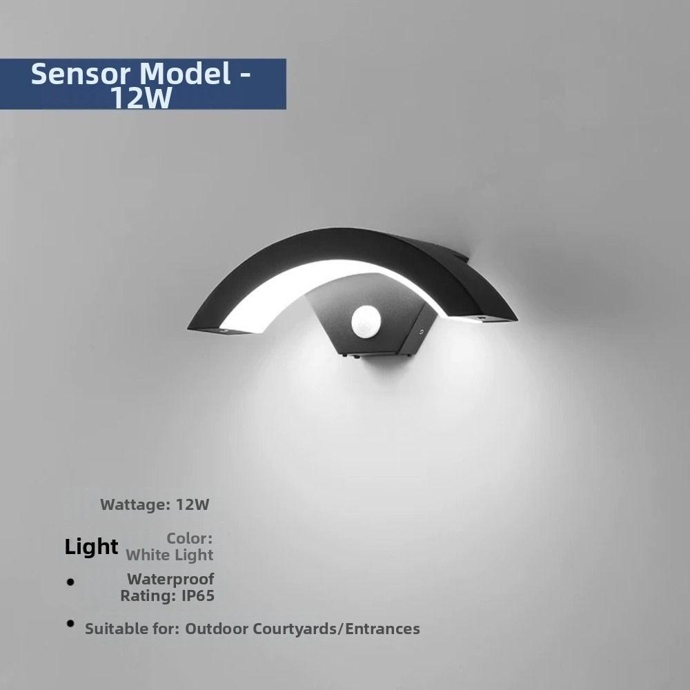 With Motion Sensor Outdoor Curved LED Wall Light  Outside Garden Porch