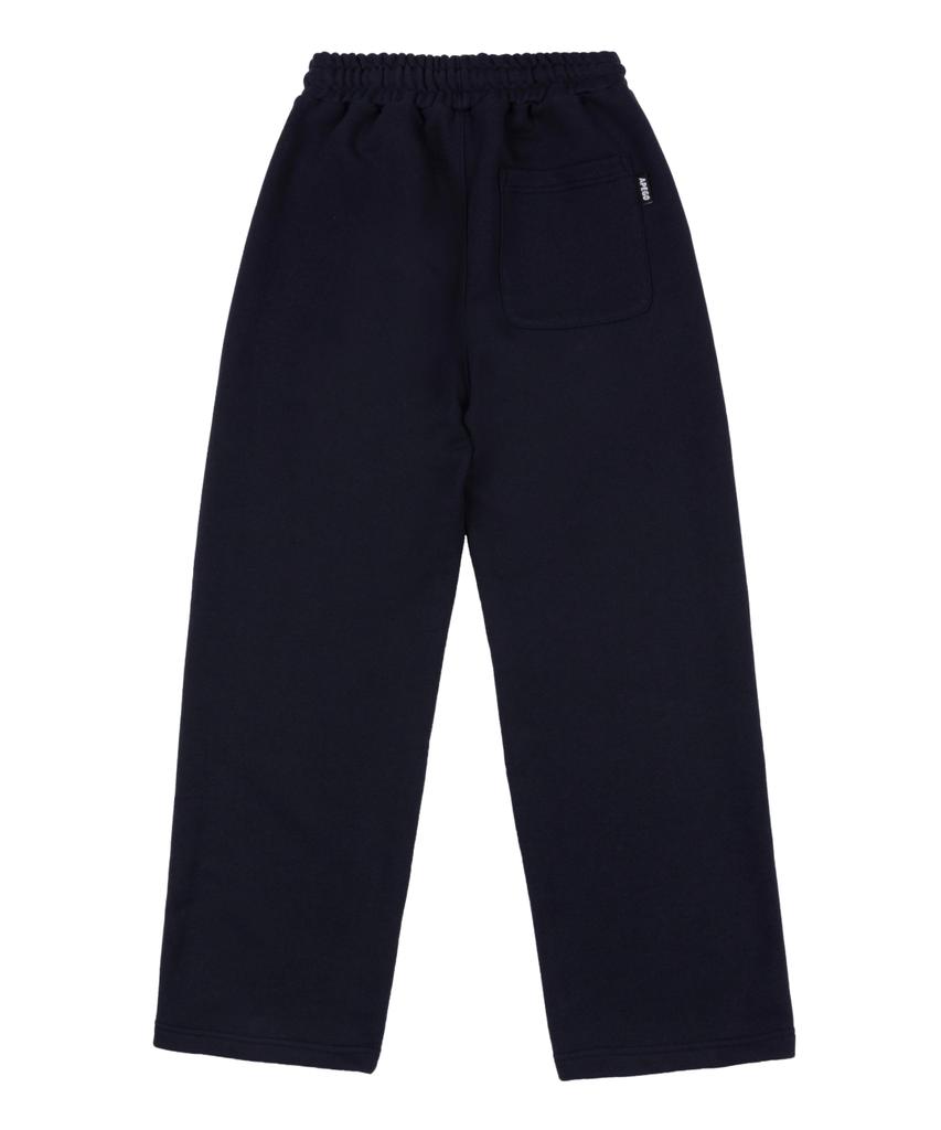 APEGO SPORTS Typographic Embroidered Semi-Wide Straight Sweatpants Dark Navy