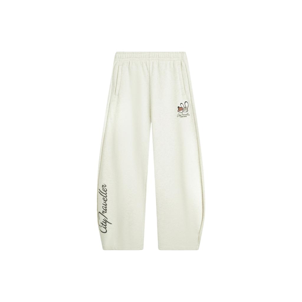 Li Ning Disney Loose Pattern Letter Printed Knit Sports Pants Women Bottoms AKLV846-5