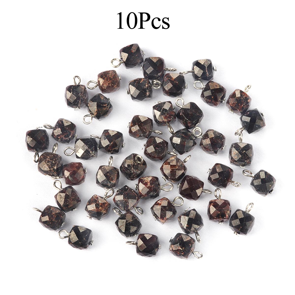 

1 шт./10 шт. Невеликий гранований кулон із натурального каменю, ручної роботи, квадратний кристал, кварц, лазурит, аметист, аквамарин, підвіски для виготовлення ювелірних виробів своїми руками 9 мм 9mm-10Pcs