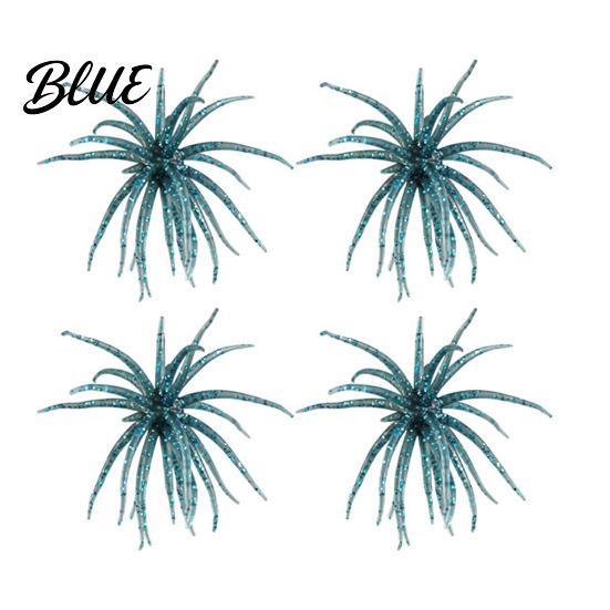 Saltwater Fishing Lure 4Pcs 6CM/1.9G 10.5CM/4G Soft Sea Urchin with Swimming Skirts Artificial Bass Tentacle Creature Bait Freshwater Trout