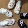 7.0Cm hole shoes female cartoon cute outer wear heightened thick sole non-slip non-smelly feet breathable bag head slippers