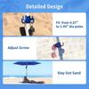 Beach Umbrella Hanging Hook 4Prong Plastic Umbrella Hook Hanging for Towels Hats Clothes Camera Sunglasses Bags Fit for Beach Camping Trips Blue&White