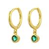 925 Sterling Silber Grün Zirkon Creolen Für Frauen Kleine Creolen Schmuck Geschenke