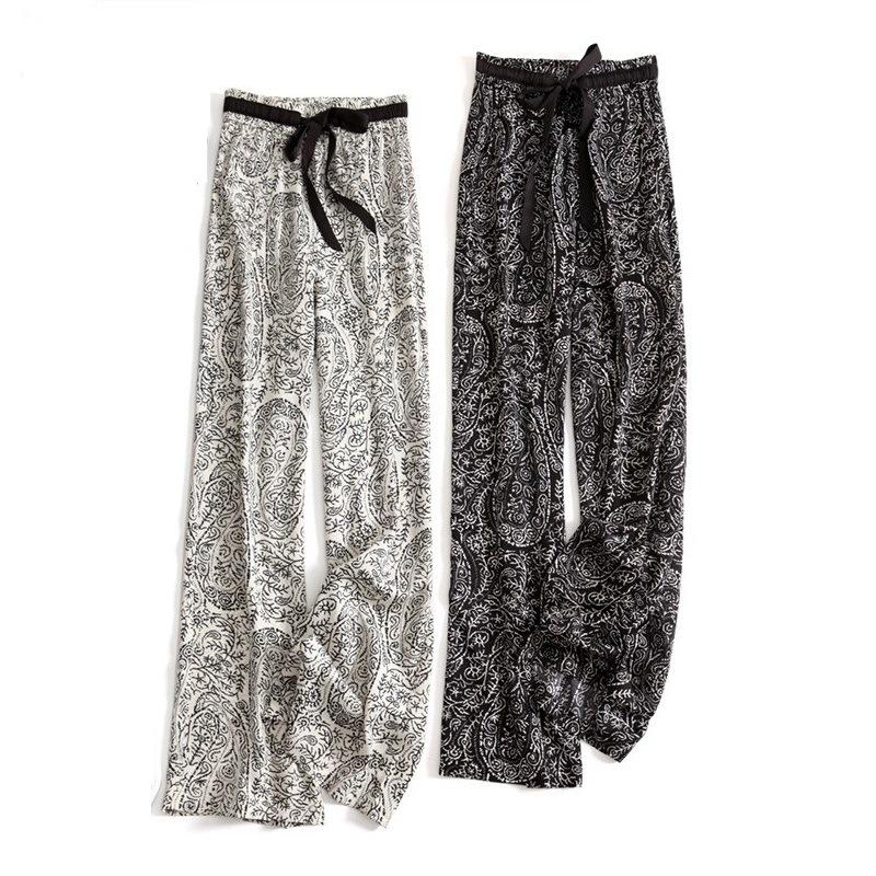 Women's Summer Ice Silk Wide-Leg Wrinkle-Resistant Long Pants - Loose Fit, Casual Draping Style