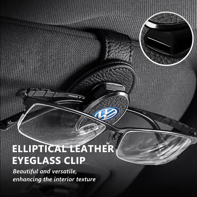 Valve Stems Caps Car Sun Visor Eyeglass Hanger Clip Glasses Holder Card Auto Storage For Volkswagen VW Scirocco Passat Polo B5 BNI8