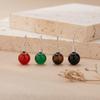 Orecchini a lobo Tesoro Colorato con Agata Rossa Naturale, Agata Nera, Agata Verde, Occhio di Tigre, Orecchini in Argento Sterling S925 da Donna, Orecchini.