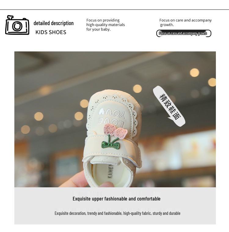 Weiche Sohle Rutschfeste Lauflernschuhe Prinzessin Schuhe - Klettverschluss Frühling/Herbst Mädchenschuhe