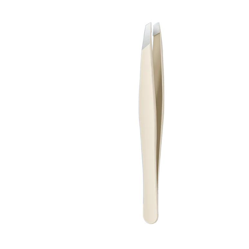 High-Precision Slim Waist Champagne Gold Eyebrow Tweezers for Trimming and Plucking