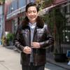 Men's Detachable Liner Leather Jacket Fleece-lined Thickened New Plus Size Leather Jacket Winter Middle-Aged and Elderly Jacket Dad Wear